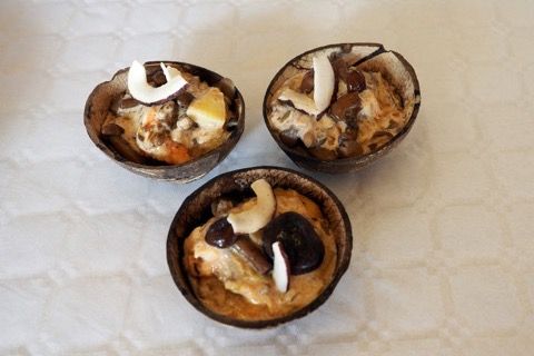 1ER PREMIO - Curry de hongos y langostinos