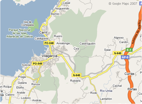 Localización de A Cantarela - Vilagarcía de Arousa